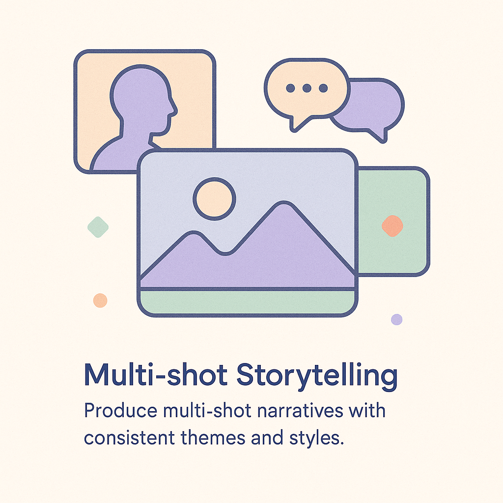 Seamless storytelling across multiple video shots.